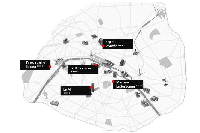 Hotel map - Paris